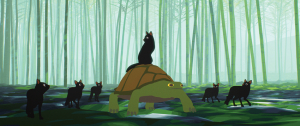 Kadrs no animācijas filmas Projām