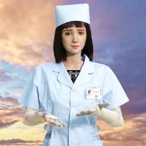 Mākslīgā intelekta attīstībai veltītajā samitā Ženēvā prezentētais robots medicīnas māsa Greisa