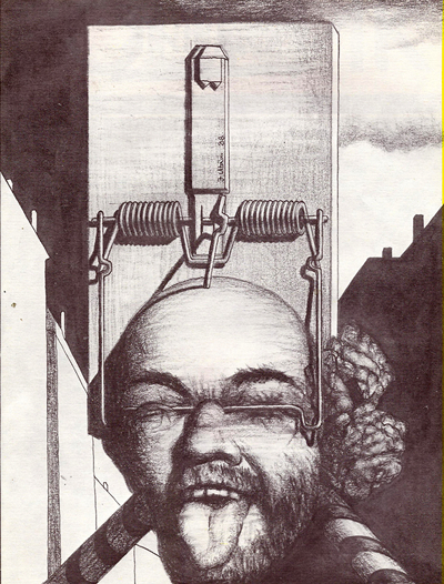 Jura Utāna skandalozā ilustrācija Avota krievu versijā Rodņik 1988. gada oktobra numurā