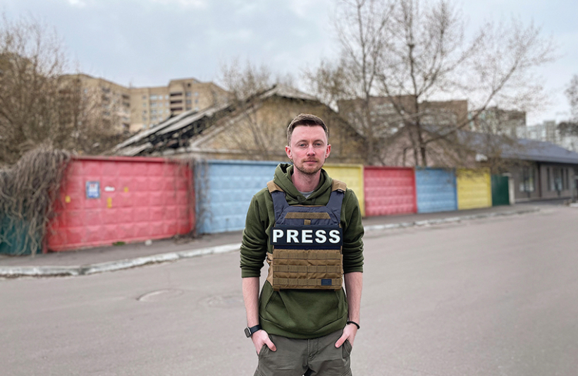 Žurnālists Volodimirs Birjukovs joprojām nespēj atjēgties no Bučā redzētā. Foto no privātā arhīva