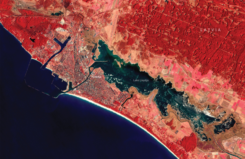 Liepāja Eiropas Savienības Zemes novērošanas programmas Copernicus satelītu attēlā. Šos datus savā darbā izmantos uzņēmuma NRG Solutions veidotā tehnoloģija nekustamo īpašumu novērtēšanai