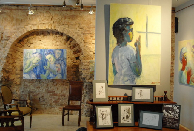 Gleznotājas Līgas Jukšas personālizstāde un plenērs "Gaišās domas" galerijā "Mākslas banka". Foto: Gints Ivuškāns, F64