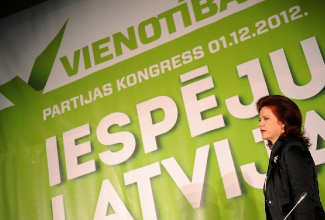 Solvita Āboltiņa partijas kongresā. Foto: Lita Krone, LETA