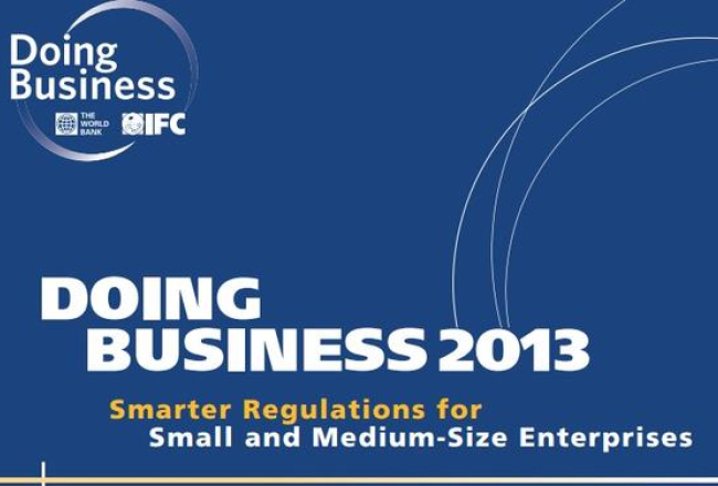 Ekrānšāviņš no PB pētījuma "Doing Business 2013".