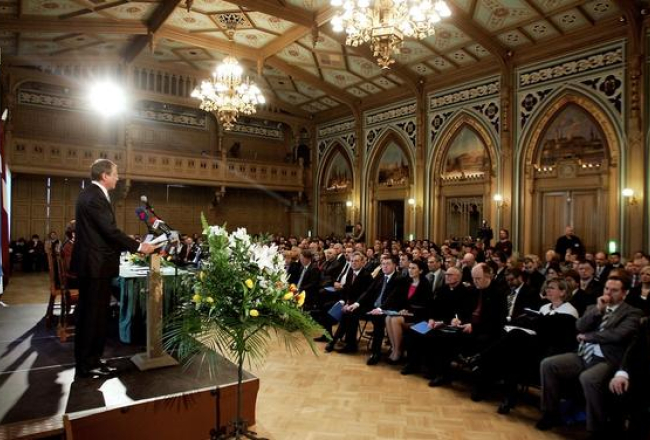 Partijas ''Gods kalpot Rīgai'' dibināšana. Foto: Lauris Vīksne, F64