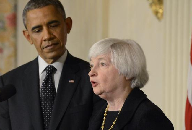 ASV prezidents Baraks Obama kopā ar Dženetu Jellenu. Foto: EPA/LETA