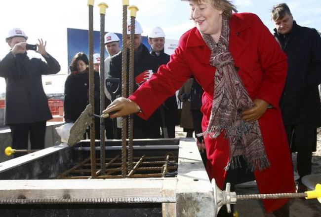Nelija Jezdakova VID jaunās ēkas pamatakmens ielikšanas ceremonijā. Foto: Dmitrijs Suļžics, F64