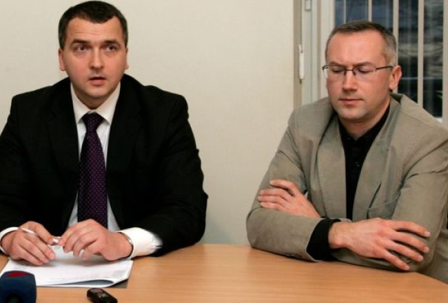 KNAB priekšnieks Normunds Vilnītis (K) un viņa vietnieks Alvis Vilks (L). Foto: Andrejs Terentjevs, F64