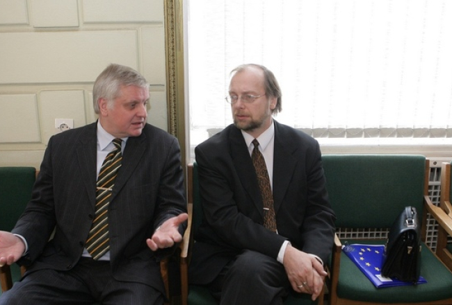 Arodbiedrību vadītāji Pēteris Krīgers (K) un Egils Baldzēns (L). Autors: Andrejs Strokins, F64