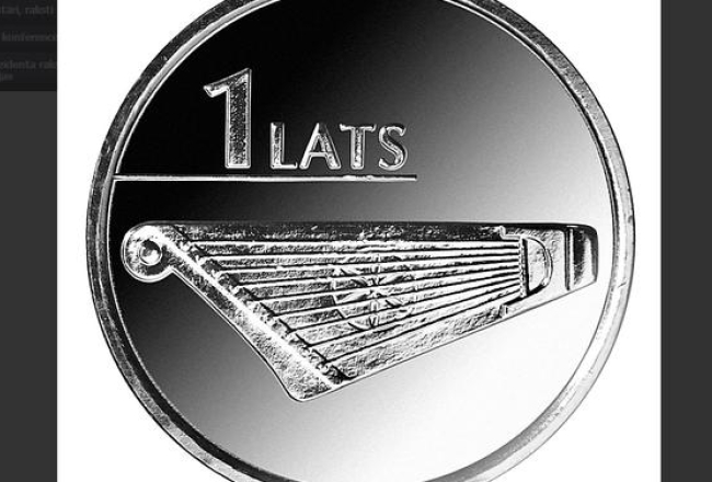 Lata monēta ar kokles attēlu. Ekrānšāviņš no Latvijas Bankas mājas lapas
