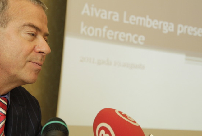 Aivars Lembergs pēdējā preses konferencē. Foto: Jānis Saliņš, F64