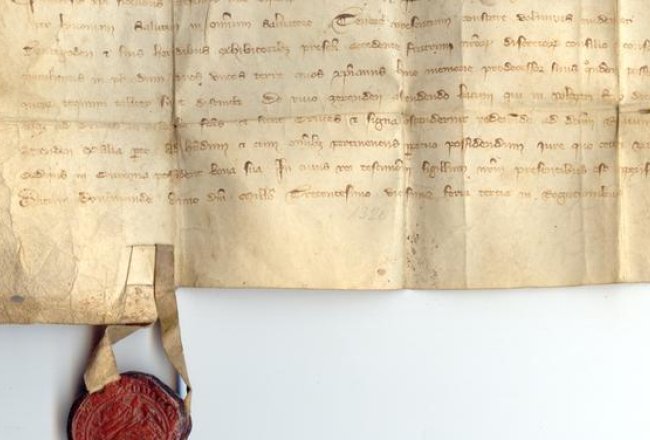 Lēņu grāmatas fragments, ko var aplūkot Nacionālās bibliotēkas izstādē