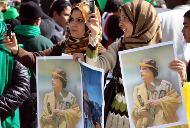 Protestētāji Lībijā. Foto: EPA/LETA