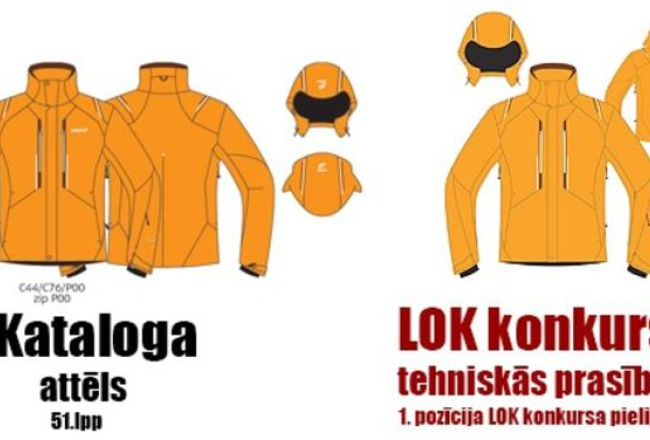 Attēla kolāžā no portāla TVNet.lv redzams, ka LOK konkursā uzvarējušās firmas dizains ir gandrīz identisks somu firmas katalogā redzamajiem tērpiem.