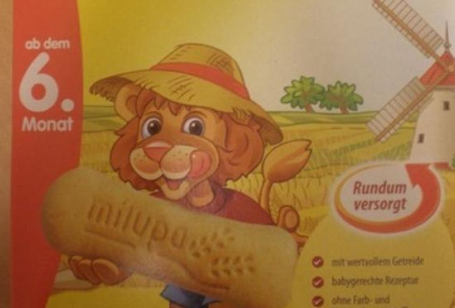 "Milupa" cepumi 180g, zīdaiņiem no sešu mēnešu vecuma.