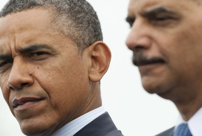 ASV prezidents Baraks Obama un ģenerālprokurors Ēriks Holders. Foto: AFP/LETA