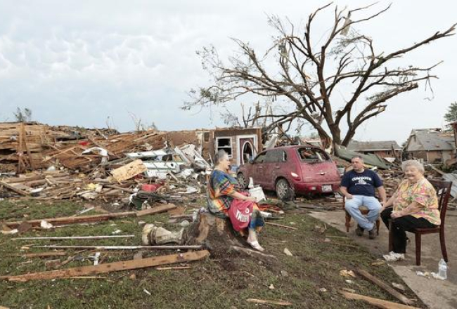 Viss, kas palicis pāri pēc virpuļviesļu Oklahomā. Foto: AFP/LETA