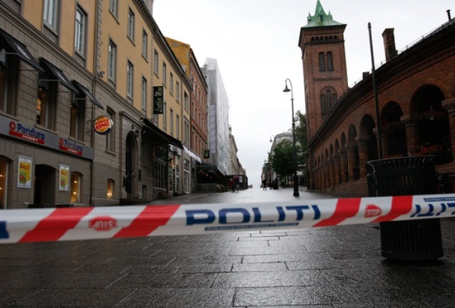 Oslo pēc terora akta. Foto: AFP/LETA