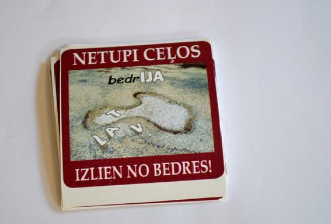 Piebaldzēnu akcijas plakāts. Foto: Inga Nestere, F64