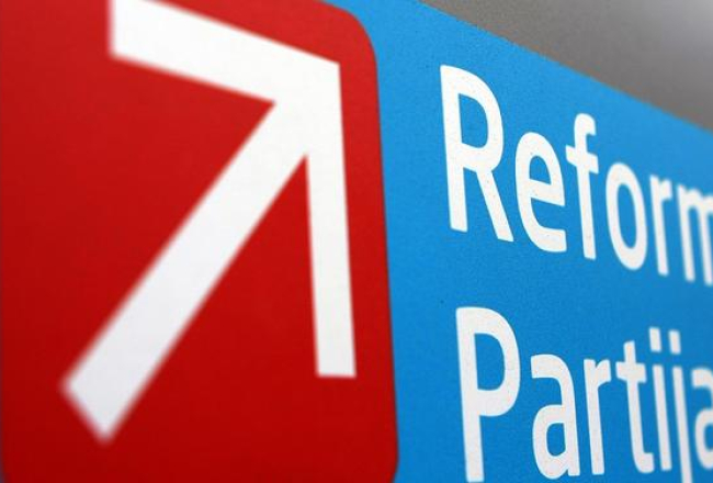 Reformu partijas logo. Foto: Edijs Pālens, LETA