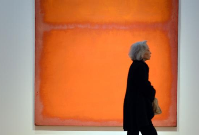 Marka Rotko darbs "Oranžs, dzeltens, sarkans". Foto: AFP/LETA