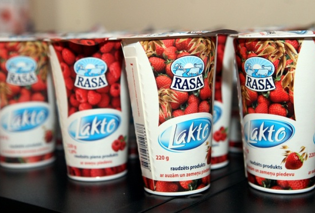 Rīgas piena kombināta produkcija. Foto: Evija Trifanova, LETA