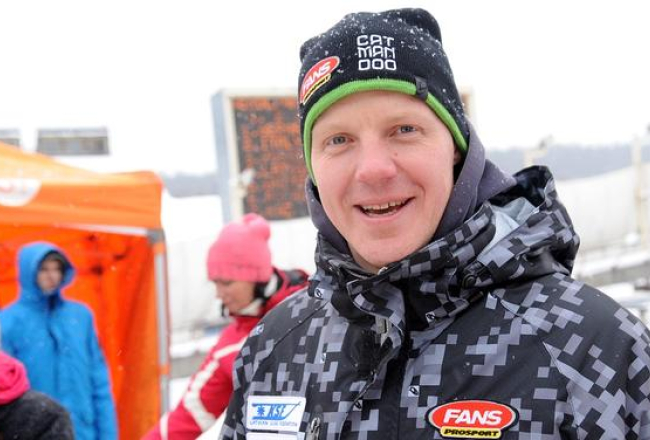 Kamaniņu braucējs Mārtiņš Rubenis "Viesmann" Pasaules kausa 4.posma sacensībās Siguldā. Foto: Evija Trifanova, LETA