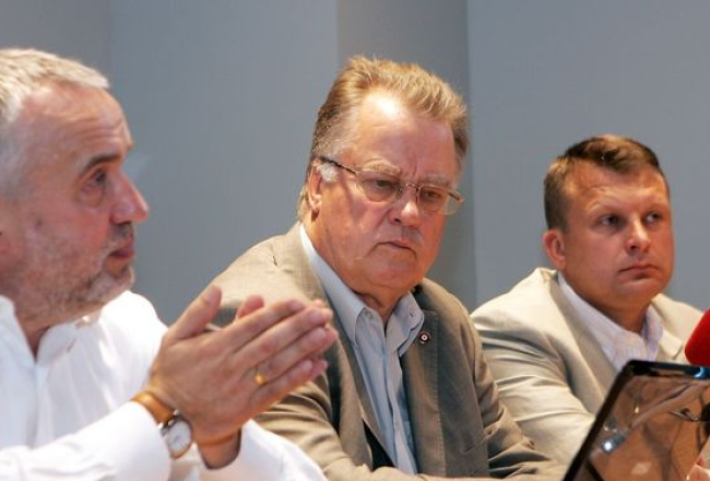 PLL līderi Andris Šķēle (K), Guntis Ulmanis (C), Ainārs Šlesers (L). Autors: Kaspars Krafts, F64