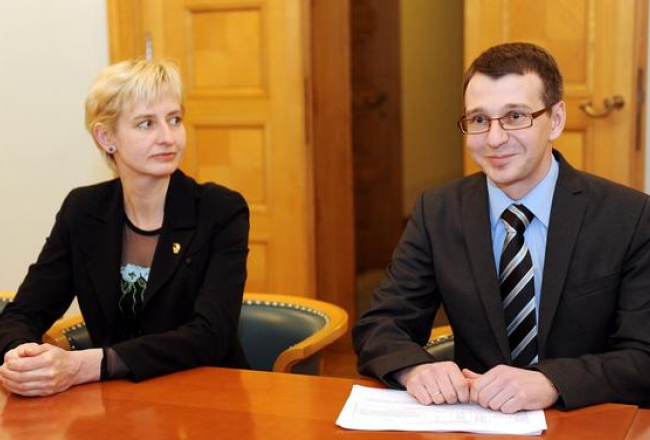 KNAB vadošie darbinieki - Juta Strīķe un Jaroslavs Streļčenoks. Foto: Lita Krone, LETA