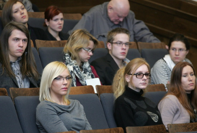 Studenti auditorijā. Foto: Raitis Plauks, F64
