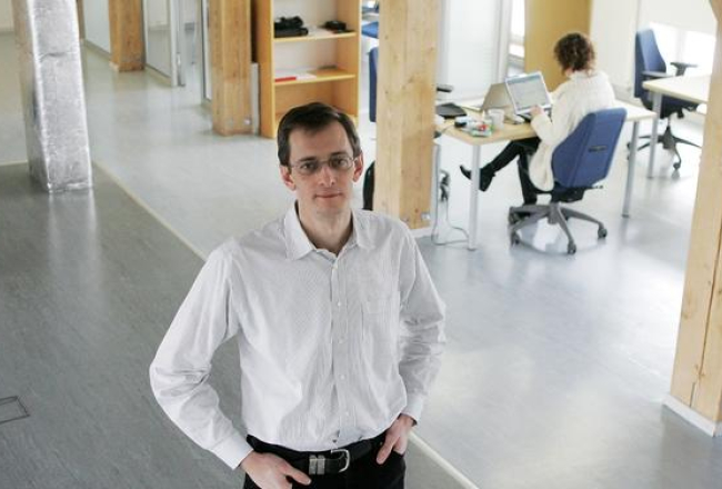 Jauno tehnoloģiju uzņēmumu inkubatora "TechHub Riga" valdes priekšsēdētājs Andris Bērziņš. Foto: Ieva Čīka, LETA