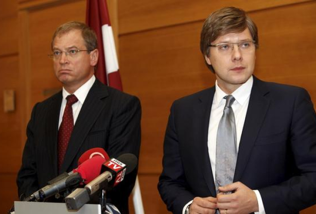Rīgas domes rokrokas tandēms - Andris Ameriks (no kreisās) un Nils Ušakovs. Foto: Nora Krevneva, F64