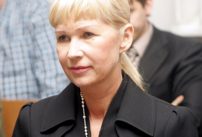 Ināra Vilkaste tiesas zālē. Foto: Evija Trifanova, F64