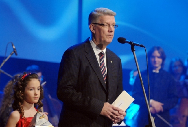 Valdis Zatlers gada sporta balvas pasniegšanā. Foto: Gints Ivuškāns, F64