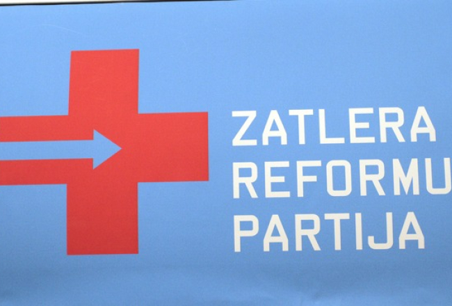 Zatlera Reformu partijas logo vēl sākotnējā veidolā. Foto: Jānis Saliņš, F64