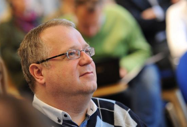 NEPLP priekšsēdētājs Ainārs Dimants. Foto: Evija Trifanova, LETA