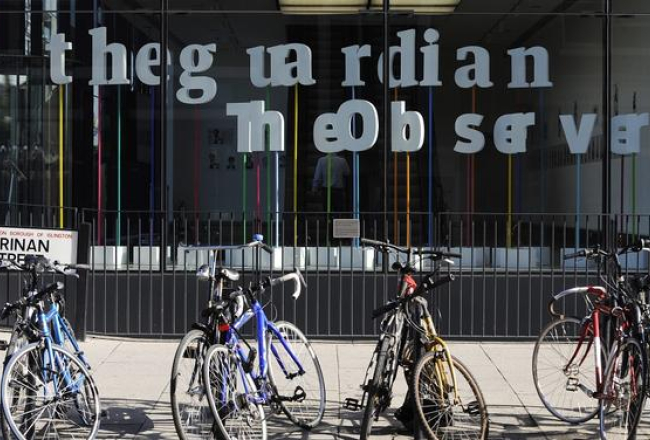 "The Guardian" birojs Londonā. Foto: EPA/LETA