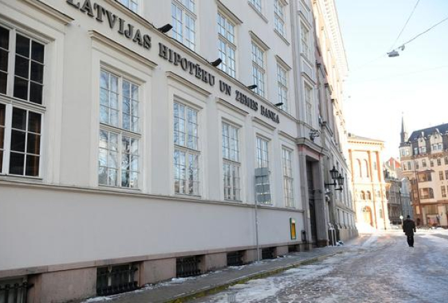 Latvijas Hipotēku un zemes bankas ēka Vecrīgā. Foto: Evija Trifanova, LETA