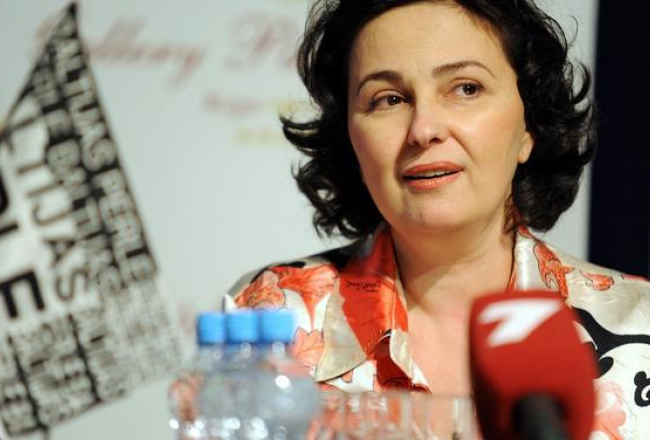 Festivāla "Baltijas pērle" programmu direktore Marina Ļipčenko preses konferencē par festivālu "Baltijas pērle". Foto: Edijs Pālens, LETA