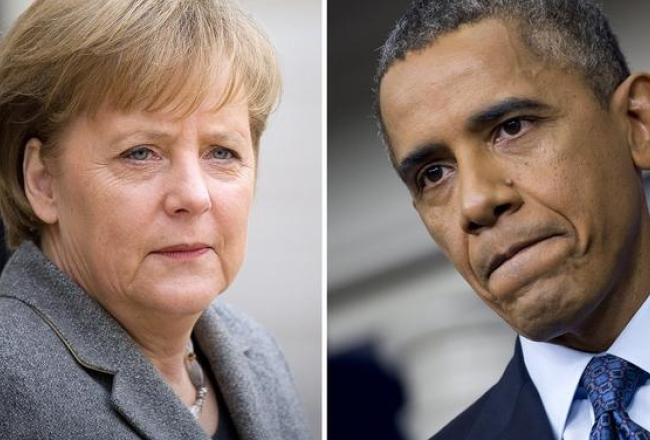 Vācijas kanclere Angela Merkele un ASV prezidents Baraks Obama. Foto: AFP/LETA