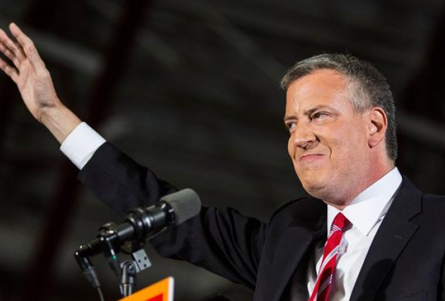 Jaunais Ņujorkas mērs demokrāts Bils de Blasio. Foto: AFP/LETA