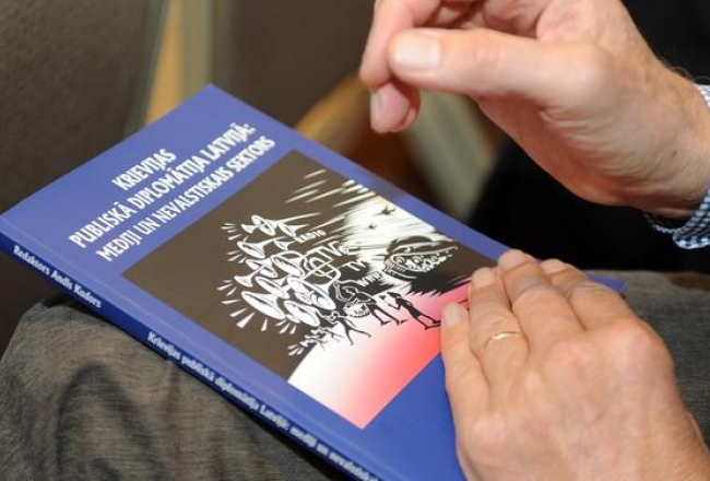 Austrumeiropas politikas pētījumu centra pētījuma "Krievijas publiskā diplomātija Latvijā: mediji un nevalstiskais sektors", kas tapis ar Tieslietu ministrijas atbalstu, prezentācija. Foto: Ieva Lūka, LETA