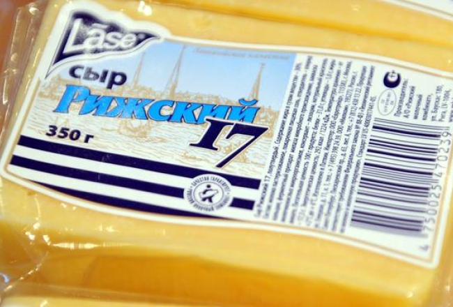 A/s "Rīgas piena kombināta" siera produkcija, kuru paredzēts eksportēt uz Krieviju. Foto: Ieva Čīka, LETA