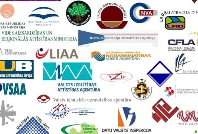 Valsts pārvaldes iestāžu grafiskā identitāte patlaban. Foto: Valsts kanceleja