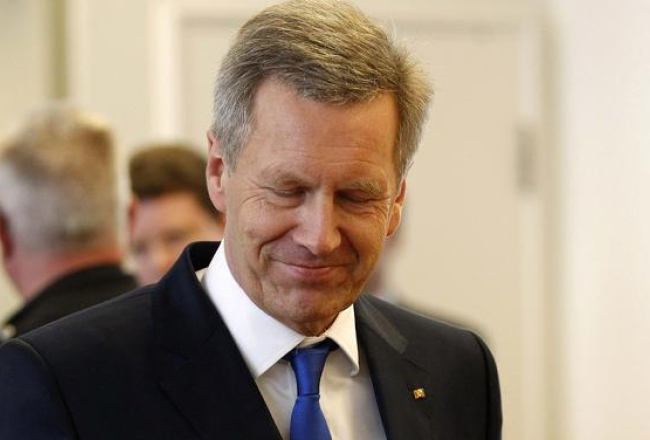 Bijušais Vācijas prezidents Kristians Vulfs pēc tiesas sprieduma. Foto: AFP/LETA