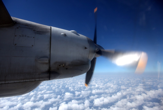 Lidmašīnas "An-26" propelleris. Foto: EPA/LETA