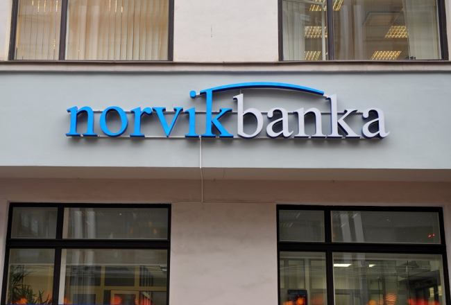 "Norvik bankas" zīmols. Foto: Lita Krone, LETA