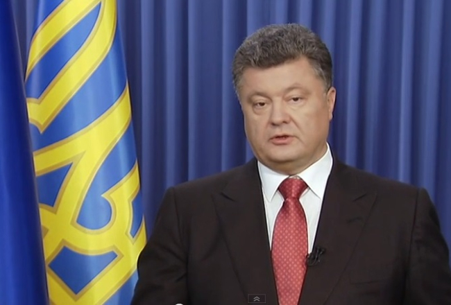 Ukrainas prezidents Petro Porošenko. Foto no video