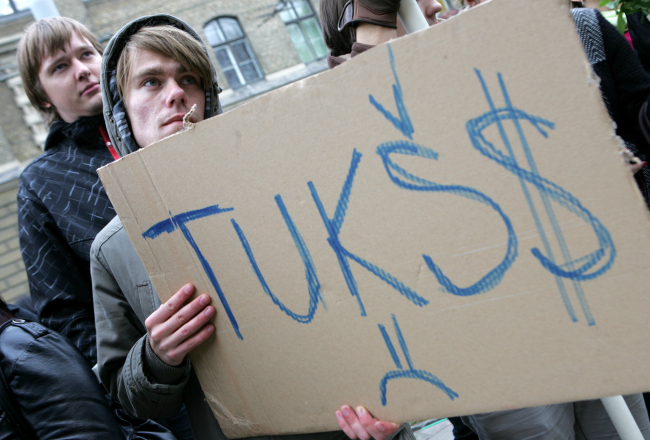 Studenti protestā. Foto: Raitis Plauks, F64