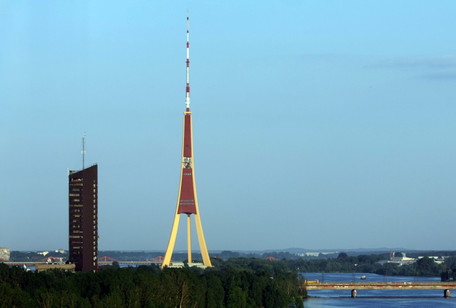 Latvijas televīzijas ēka un tornis. Foto: Edijs Pālens, LETA